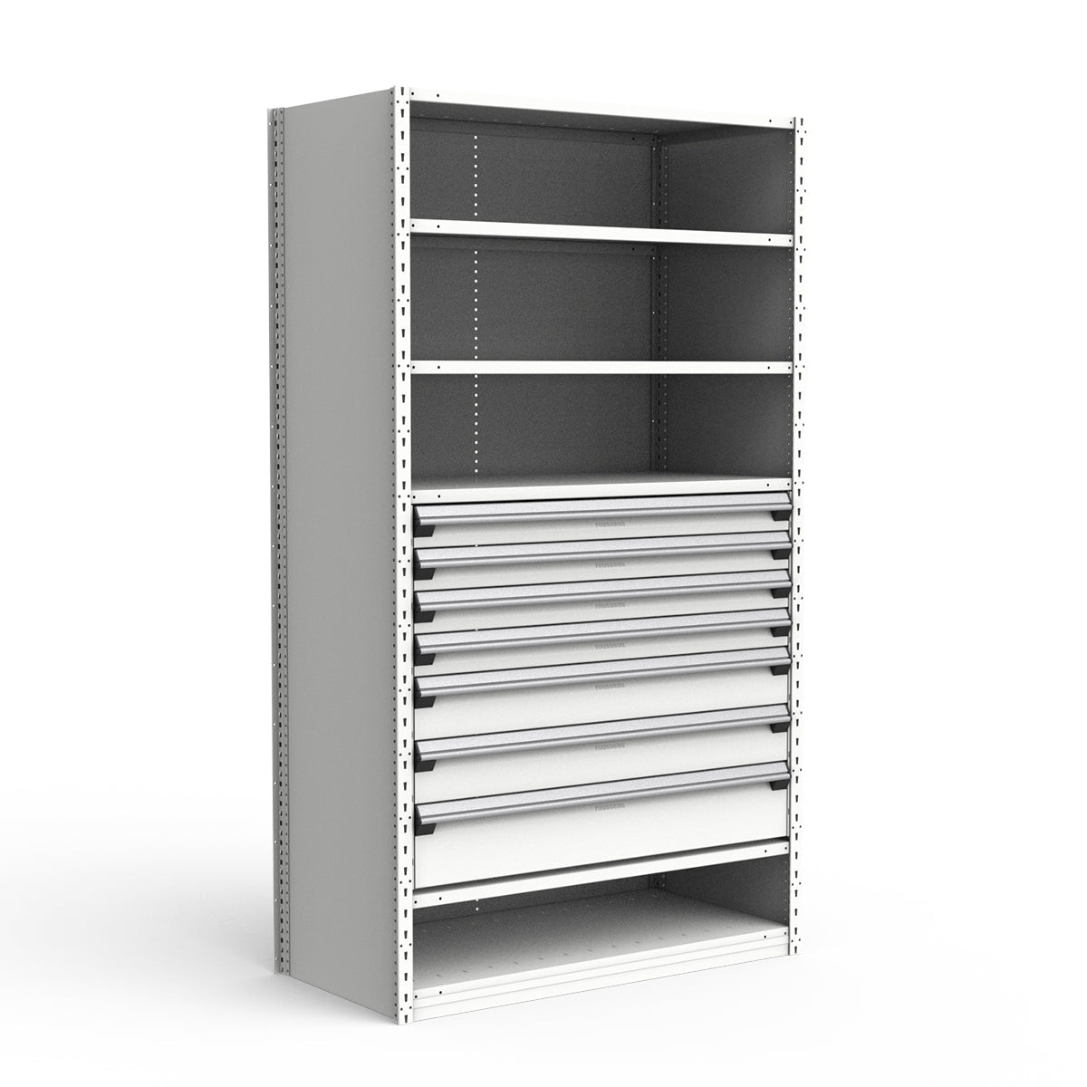 Shelving with Drawers - 36"H Drawer Bank - 7 drawers (Starter)