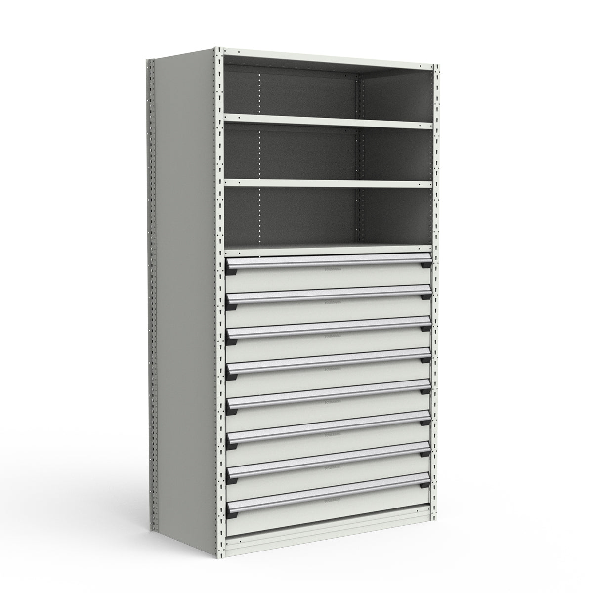 Shelving with Drawers - 48"H Drawer Bank - 8 drawers (Starter)