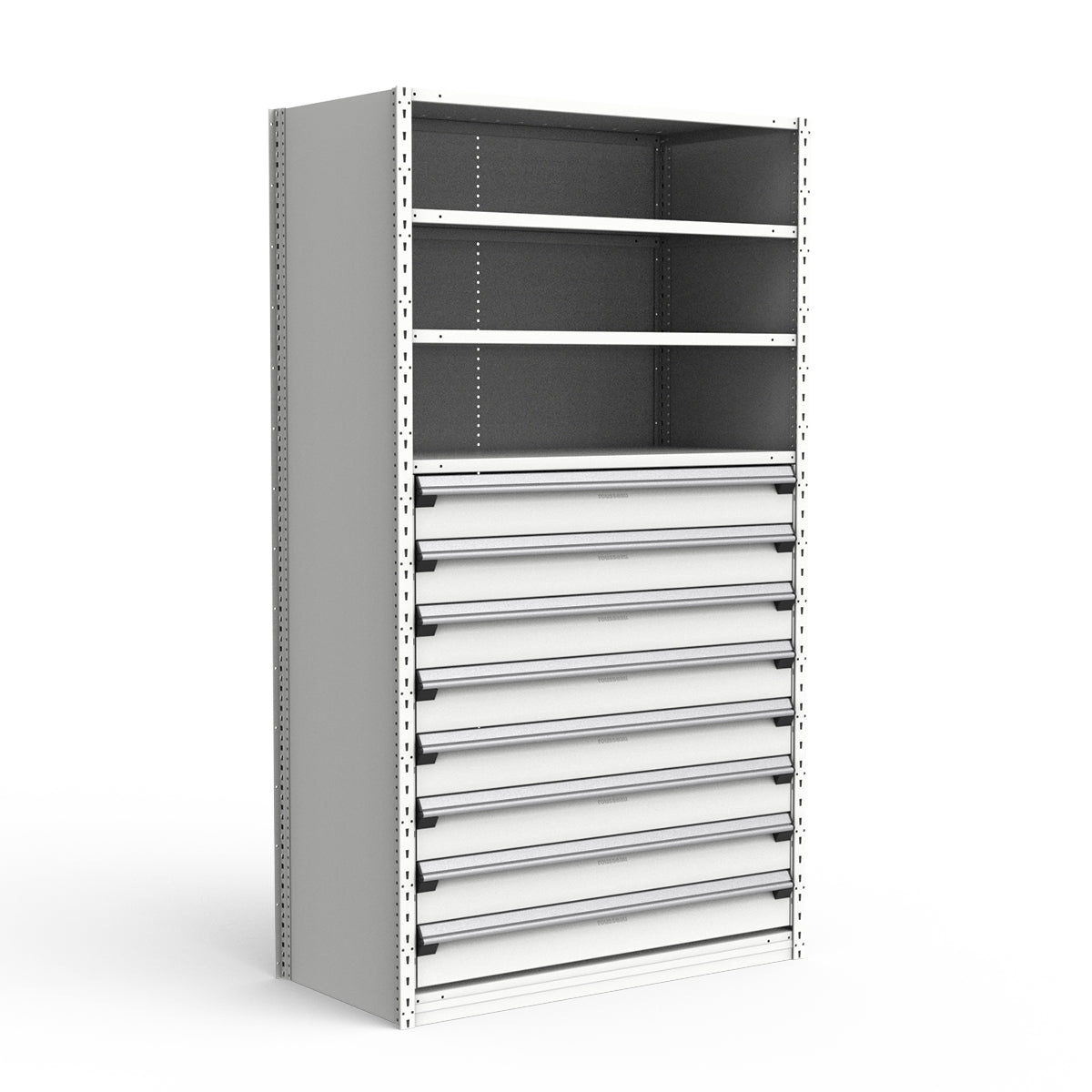 Shelving with Drawers - 48"H Drawer Bank - 8 drawers (Starter)