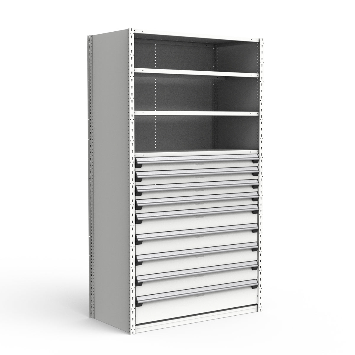 Shelving with Drawers - 48"H Drawer Bank - 9 drawers (Starter)