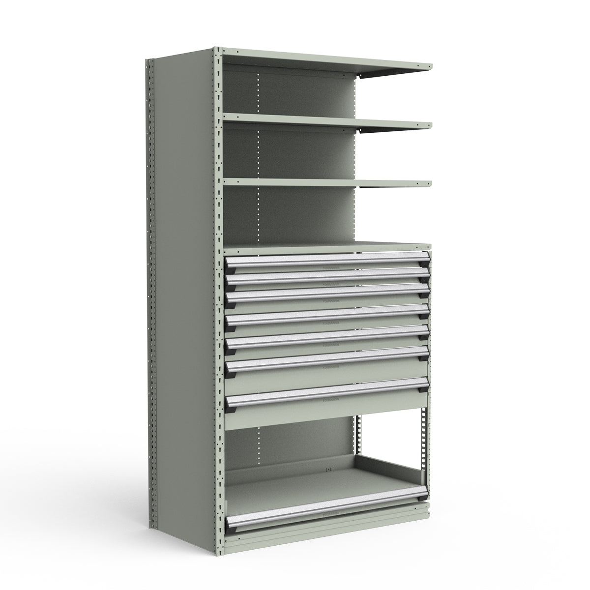Shelving with Drawers - 48"H Drawer Bank - 7 drawers (Add-On)