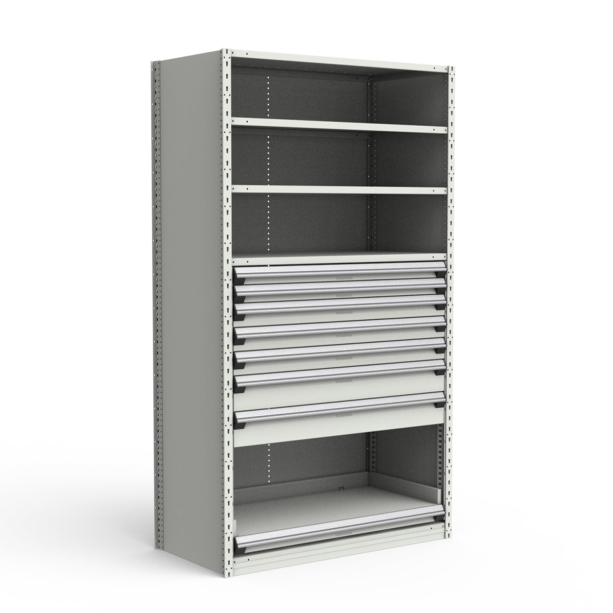 Shelving with Drawers - 48"H Drawer Bank - 7 drawers (Starter)